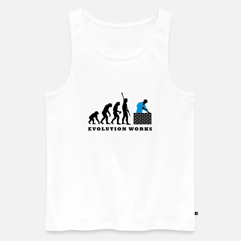 evolution_maurer_b_2c - Männer Premium Bio Tank Top - Weiß