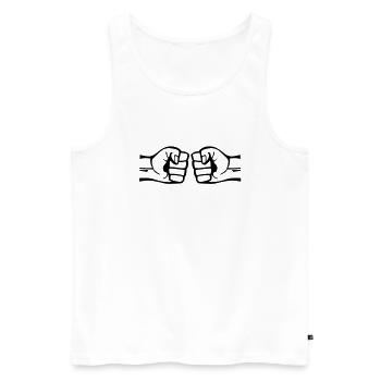 true_friends_f1 - Men's Premium Organic Tank Top - white - Front - AI Model Male 178 light (178cm)