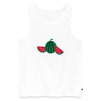 Pastèque fruits - Débardeur bio Premium Homme - blanc - Devant - AI Model Male 178 light (178cm)