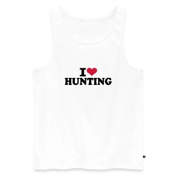 I love Hunting - Débardeur bio Premium Homme - blanc - Devant - Michal (187cm)
