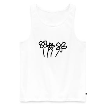 3 Flowers - Men's Premium Organic Tank Top - white - Front - AI Model Male 178 light (178cm)