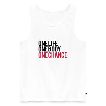 One Life One Chance One Body - Men's Premium Organic Tank Top - white - Front - AI Model Male 178 light (178cm)