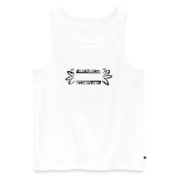 2_tikitexte - Débardeur bio Premium Homme - blanc - Devant - Michal (187cm)