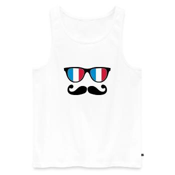 french mustache glasses nerd - like a sir - Männer Premium Bio Tank Top - Weiß - Vorne - AI Model Male 178 light (178cm)