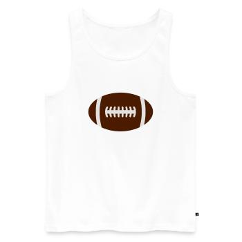 Rugbyball - Männer Premium Bio Tank Top - Weiß - Vorne - Michal (187cm)