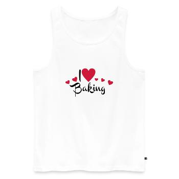 bake - Men's Premium Organic Tank Top - white - Front - AI Model Male 178 light (178cm)