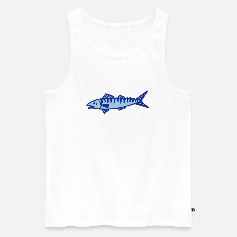 Makrele - Männer Premium Bio Tank Top - Weiß