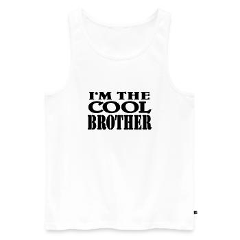 I'm the cool Brother - Débardeur bio Premium Homme - blanc - Devant - Michal (187cm)