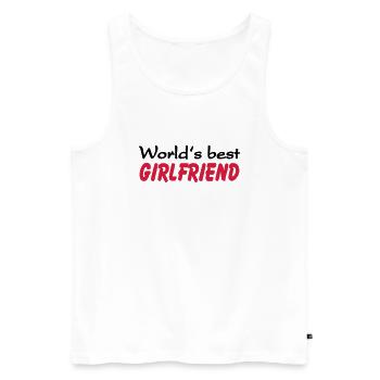 World's best Girlfriend - Männer Premium Bio Tank Top - Weiß - Vorne - Michal (187cm)