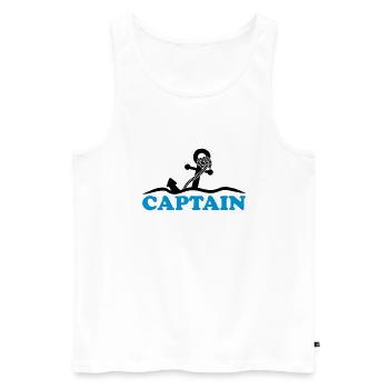 Anchor under water waves Captain design - Men's Premium Organic Tank Top - white - Front - AI Model Male 178 light (178cm)
