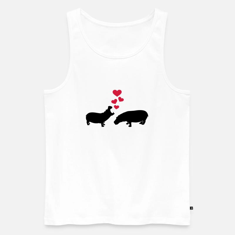 Nilpferd - Männer Premium Bio Tank Top - Weiß