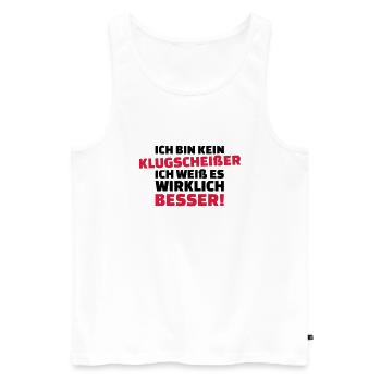 Klugscheißer - Männer Premium Bio Tank Top - Weiß - Vorne - Michal (187cm)