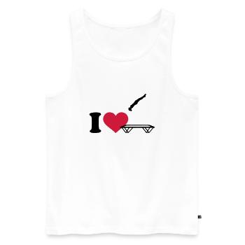 Trampolin - Männer Premium Bio Tank Top - Weiß - Vorne - AI Model Male 178 light (178cm)