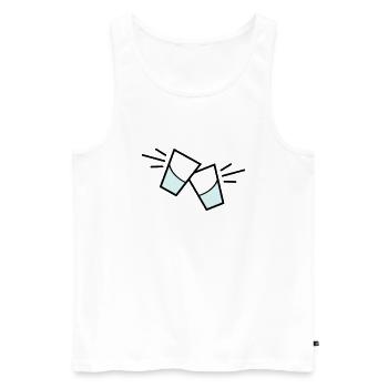 vodka glas - Männer Premium Bio Tank Top - Weiß - Vorne - AI Model Male 178 light (178cm)