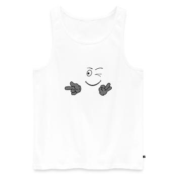 smileface_02 - Männer Premium Bio Tank Top - Weiß - Vorne - Michal (187cm)