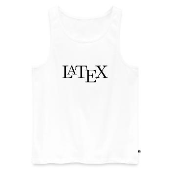 Latex - Men's Premium Organic Tank Top - white - Front - AI Model Male 178 light (178cm)
