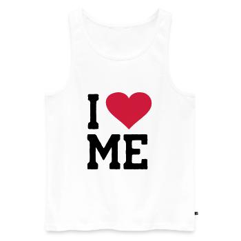 I Love Me - Men's Premium Organic Tank Top - white - Front - AI Model Male 178 light (178cm)