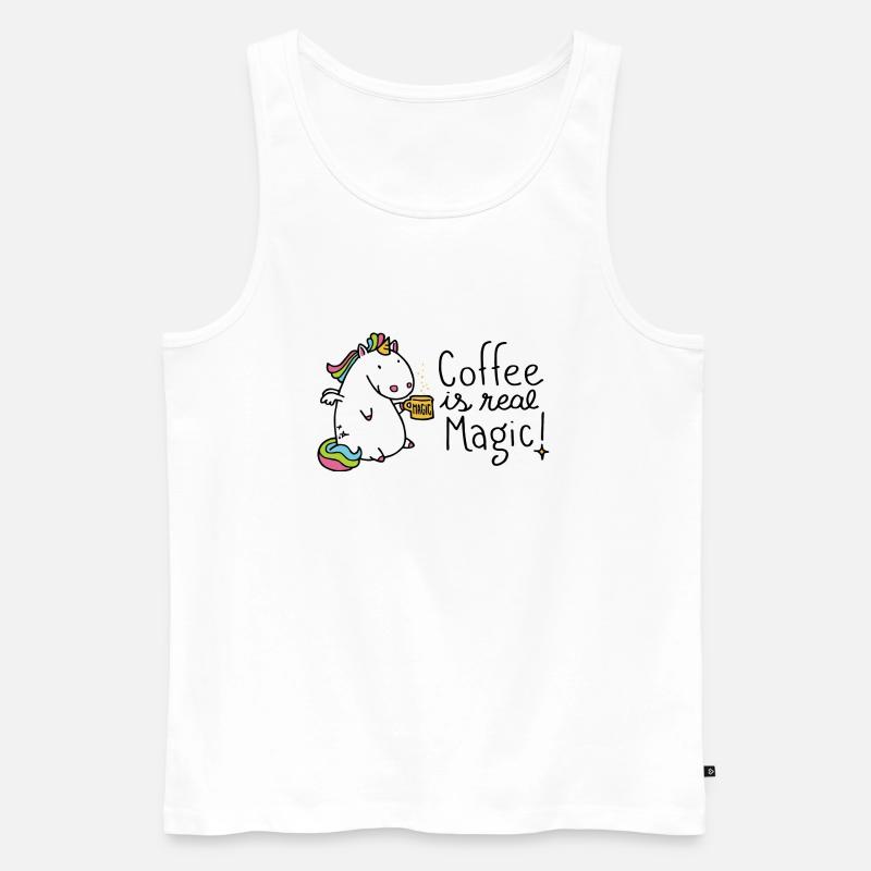 Coffee is real Magic - Männer Premium Bio Tank Top - Weiß