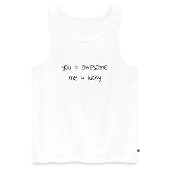 vous êtes génial amour Saint-Valentin en disant police - Débardeur bio Premium Homme - blanc - Devant - Michal (187cm)