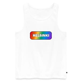HELSINKI PRIDE GAY FLAG RAINBOW - Men's Premium Organic Tank Top - white - Front - Michal (187cm)