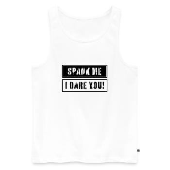 Spankme je vous mets au défi de texter - Débardeur bio Premium Homme - blanc - Devant - Michal (187cm)