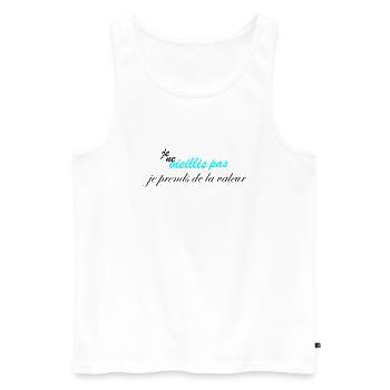 je ne vieillis pas je prend de la valeur humour - Débardeur bio Premium Homme - blanc - Devant - Michal (187cm)
