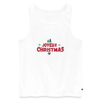 Joyeux christmas Noël - Débardeur bio Premium Homme - blanc - Devant - Michal (187cm)
