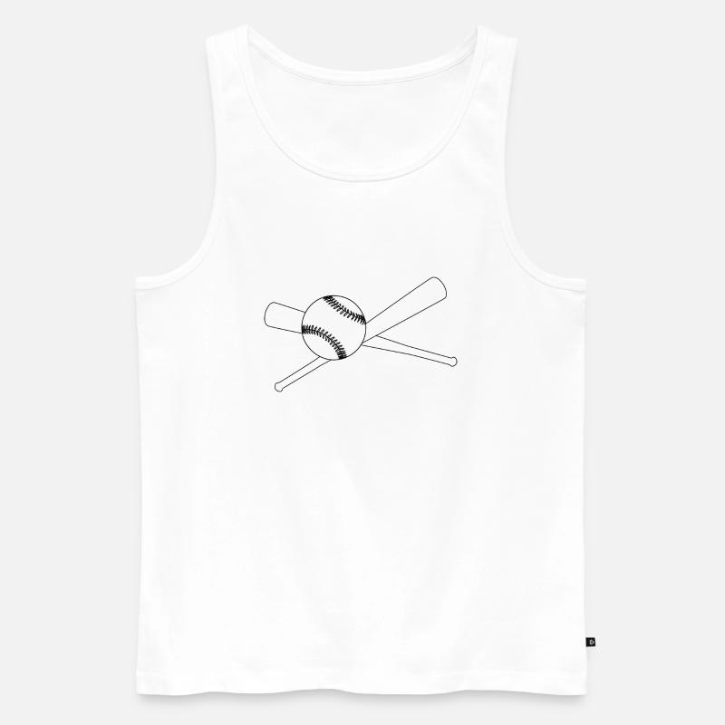 Baseball und 2 Schläger - Männer Premium Bio Tank Top - Weiß