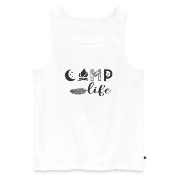 Camp live - Männer Premium Bio Tank Top - Weiß - Vorne - Michal (187cm)