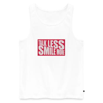 talk less smile more - Men's Premium Organic Tank Top - white - Front - AI Model Male 178 light (178cm)