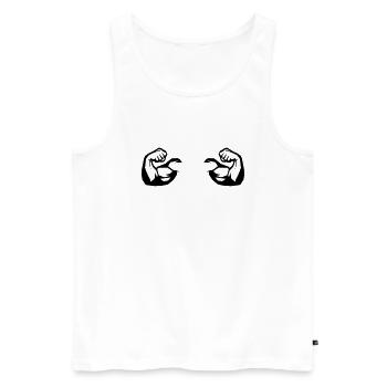Muscles biceps 2 - Men's Premium Organic Tank Top - white - Front - AI Model Male 178 light (178cm)