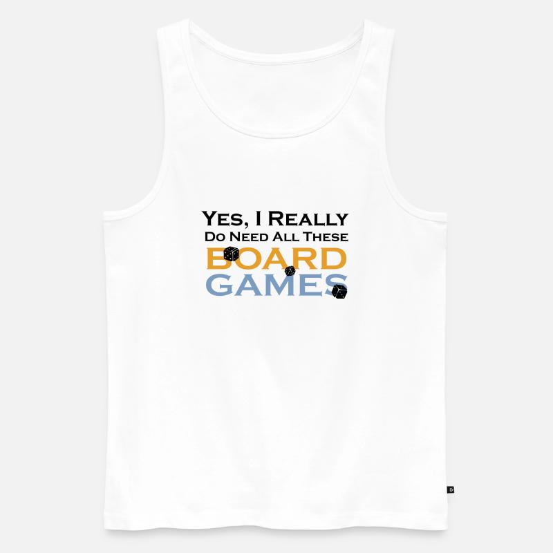 boardgame chess backgammon game night - Männer Premium Bio Tank Top - Weiß