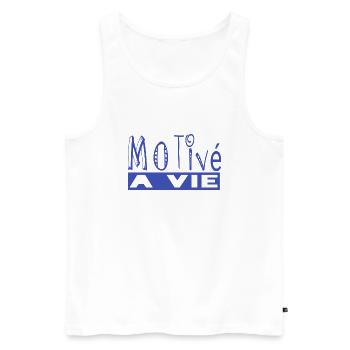 Motiviert fürs Leben - Männer Premium Bio Tank Top - Weiß - Vorne - Michal (187cm)