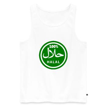 Halal - Männer Premium Bio Tank Top - Weiß - Vorne - AI Model Male 178 light (178cm)