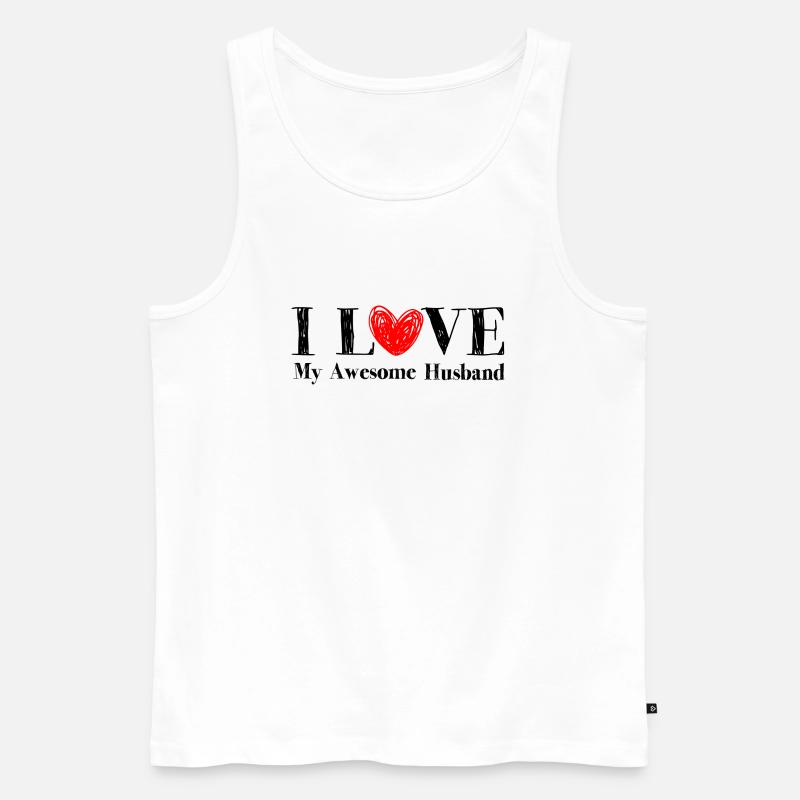 Ich liebe meinen tollen Ehemann - Männer Premium Bio Tank Top - Weiß