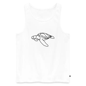 Tortue de mer - Débardeur bio Premium Homme - blanc - Devant - Michal (187cm)