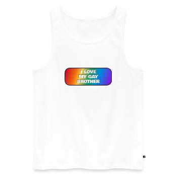 J’aime mon frère gay - Débardeur bio Premium Homme - blanc - Devant - Michal (187cm)