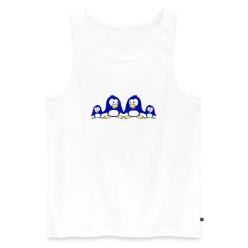 Penguin Family Two Kids Mom Dad Cute Together - Men's Premium Organic Tank Top - white - Front - Michal (187cm)