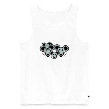 4 Mäuse Familie Zwei Kinder Mama Papa Eltern Süß - Männer Premium Bio Tank Top - Weiß - Vorne - Michal (187cm)