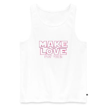 MACH LIEBE STATT KRIEG - Männer Premium Bio Tank Top - Weiß - Vorne - Michal (187cm)
