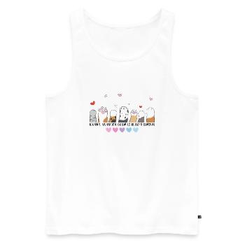 Katzenpfoten heben die Hände hoch - Männer Premium Bio Tank Top - Weiß - Vorne - Michal (187cm)