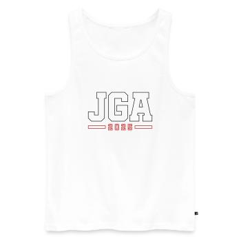 JGA 2025 Kontur Junggesellenabschied - Männer Premium Bio Tank Top - Weiß - Vorne - AI Model Male 178 light (178cm)
