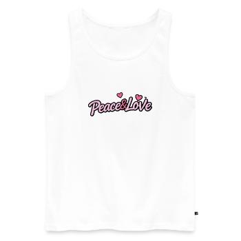 Frieden und Liebe - Männer Premium Bio Tank Top - Weiß - Vorne - Michal (187cm)