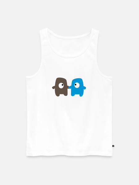 Monsters in love - Männer Premium Bio Tank Top - Weiß