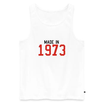 1973 - Männer Premium Bio Tank Top - Weiß - Vorne - AI Model Male 178 light (178cm)