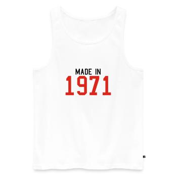 1971 - Männer Premium Bio Tank Top - Weiß - Vorne - AI Model Male 178 light (178cm)