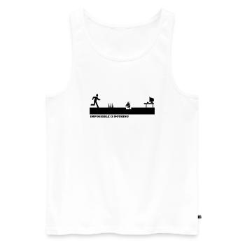 Impossible Is Nothing - Débardeur bio Premium Homme - blanc - Devant - Michal (187cm)