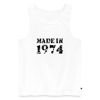 Made in 1974 - Men's Premium Organic Tank Top - white - Front - Michal (187cm)