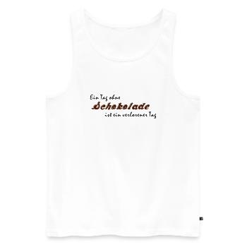 Ein Tag ohne Schokolade - Männer Premium Bio Tank Top - Weiß - Vorne - Michal (187cm)