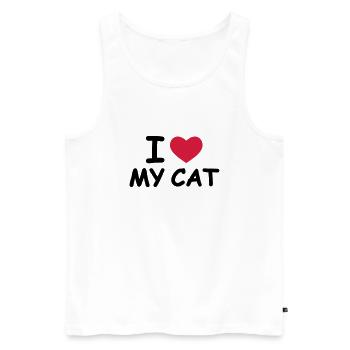 I Love my Cat - Männer Premium Bio Tank Top - Weiß - Vorne - Michal (187cm)